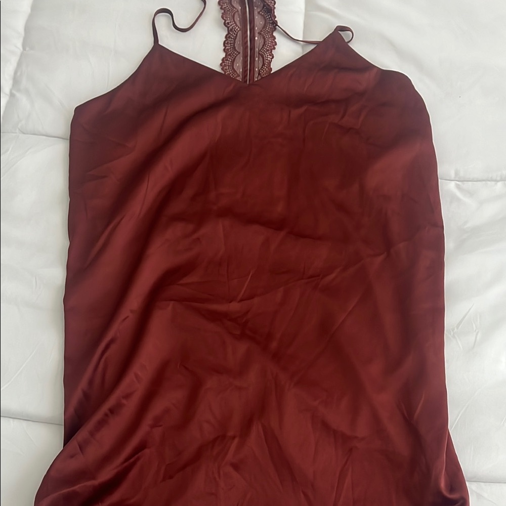 Express Copper Brown Lace Trim Chemise